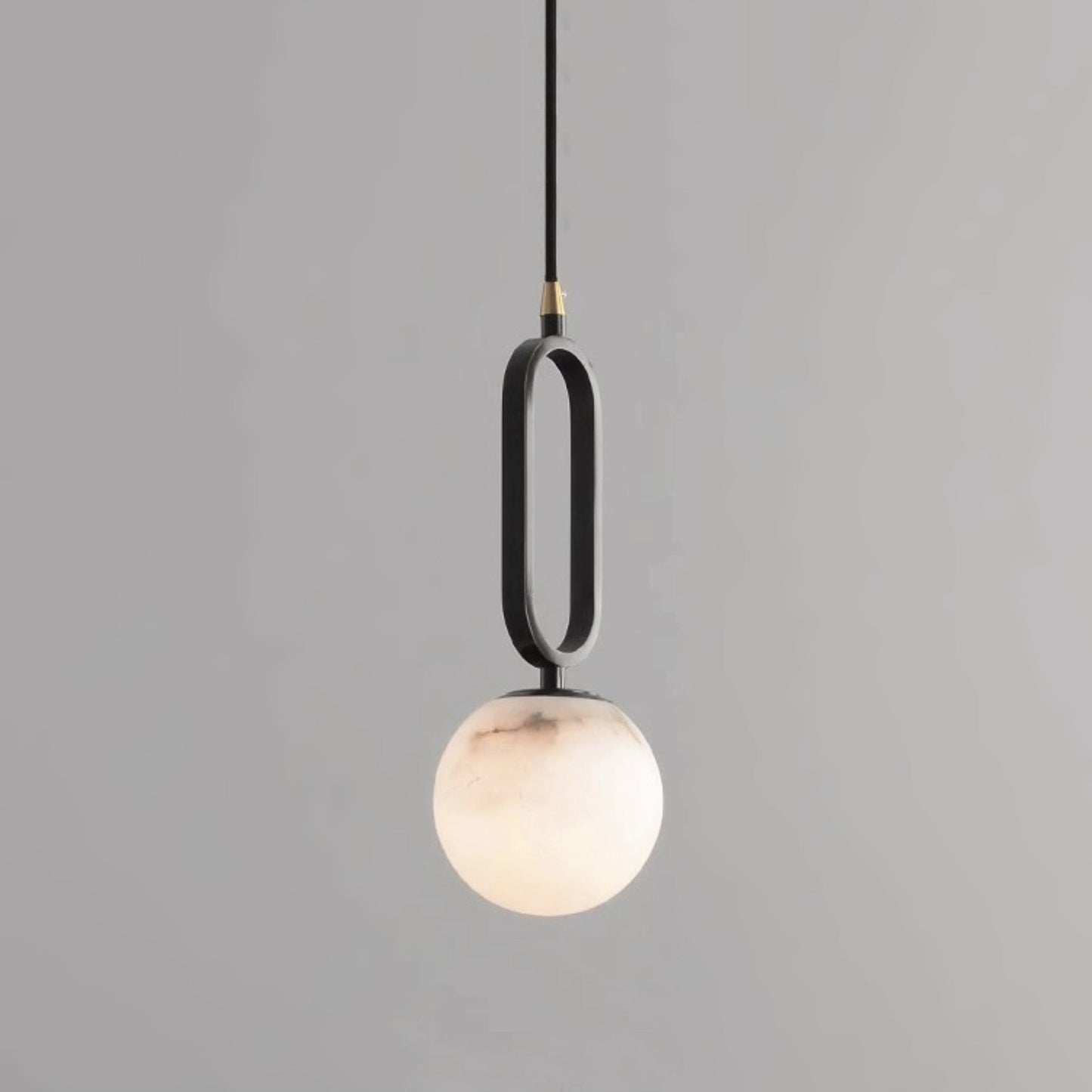 Alabaster pendellampa i oval ringdesign med dimbar LED för matsal vardagsrum och sovrum