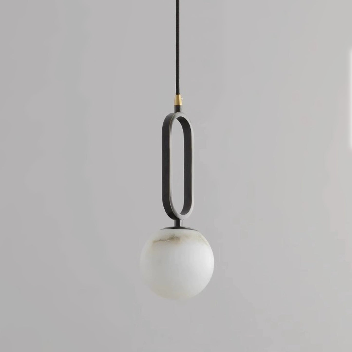Alabaster pendellampa i oval ringdesign med dimbar LED för matsal vardagsrum och sovrum