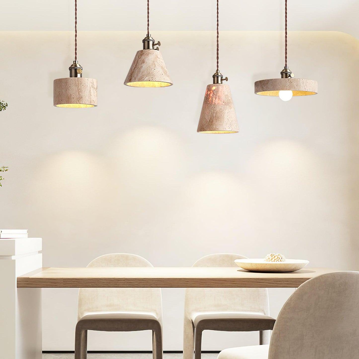 Modern stenpendellampa i wabi sabi stil för sovrum vardagsrum kök