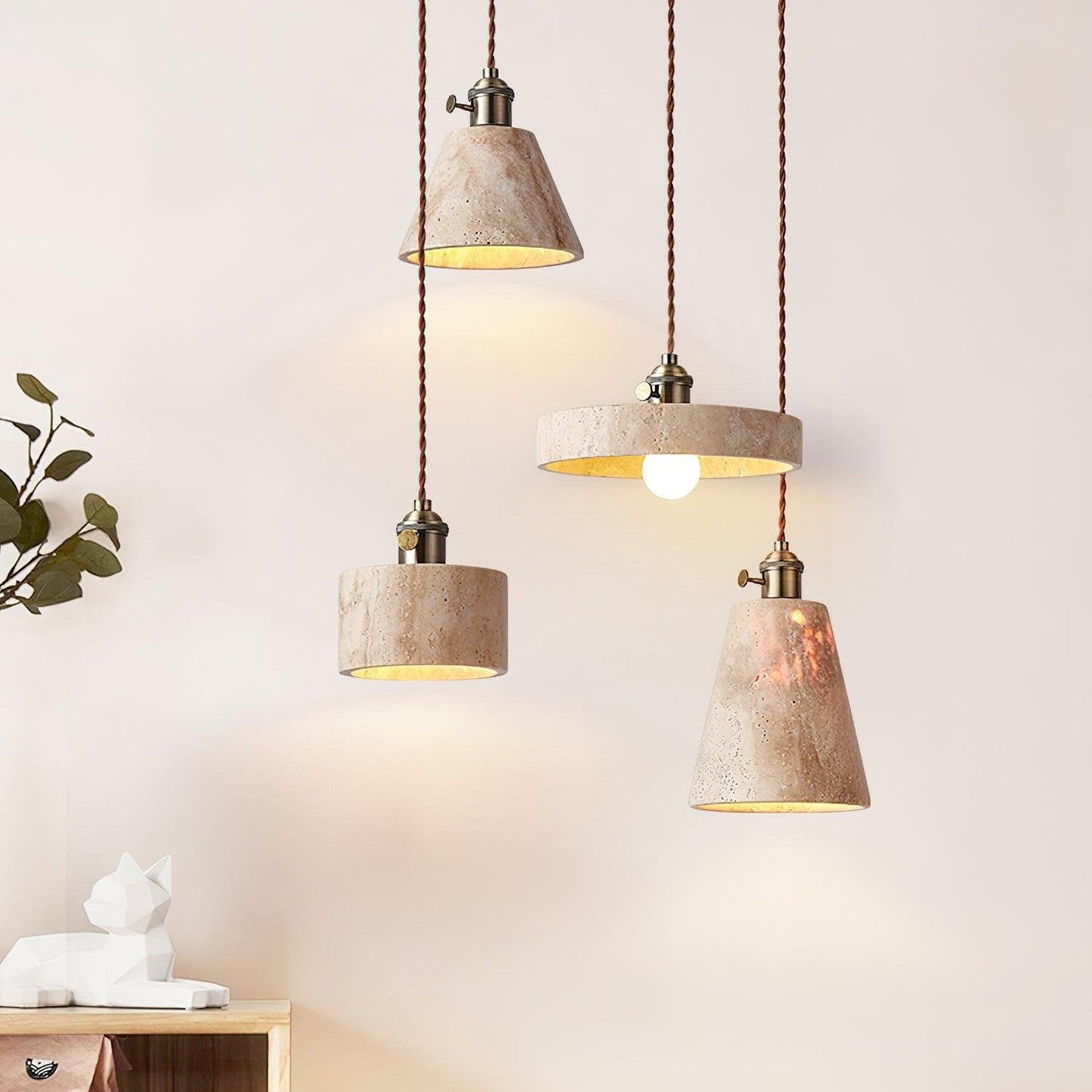 Modern stenpendellampa i wabi sabi stil för sovrum vardagsrum kök