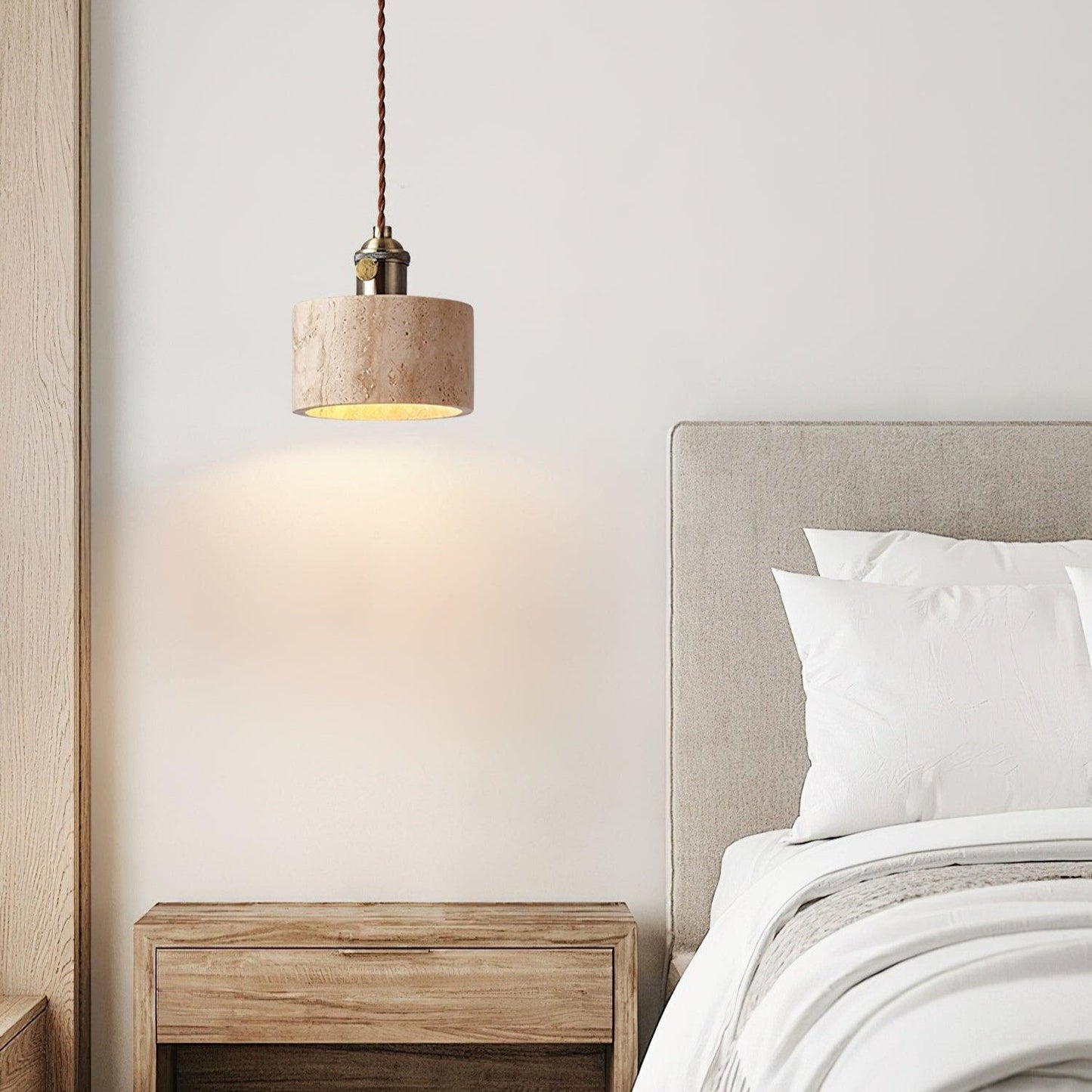Modern stenpendellampa i wabi sabi stil för sovrum vardagsrum kök
