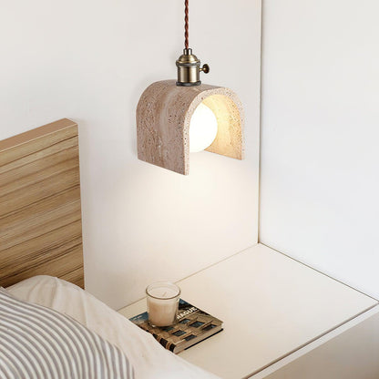 Modern stenpendellampa i wabi sabi stil för sovrum vardagsrum kök