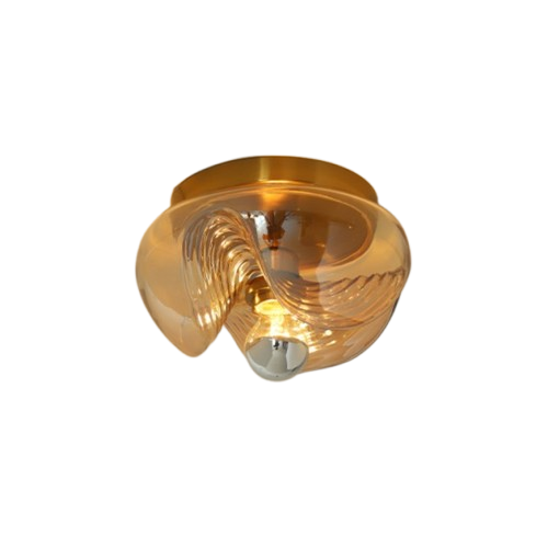 Bauhaus Taklampa i Fransk Vintage Stil – Mässingsfärgad Glasplafond för Kök, Sovrum och Matsal