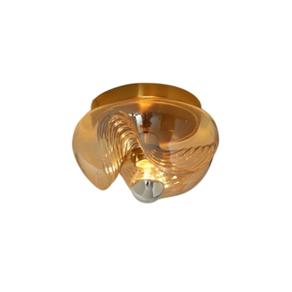 Bauhaus Taklampa i Fransk Vintage Stil – Mässingsfärgad Glasplafond för Kök, Sovrum och Matsal