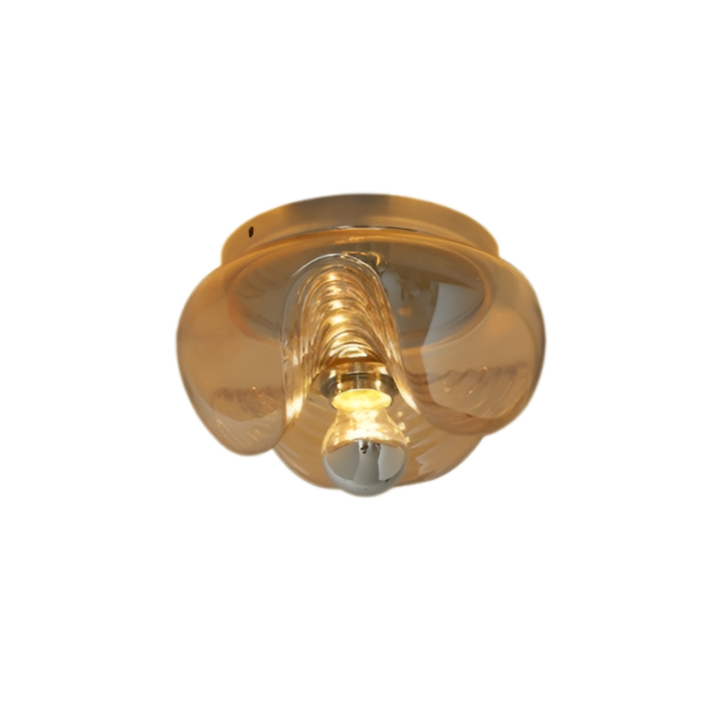 Bauhaus Taklampa i Fransk Vintage Stil – Mässingsfärgad Glasplafond för Kök, Sovrum och Matsal