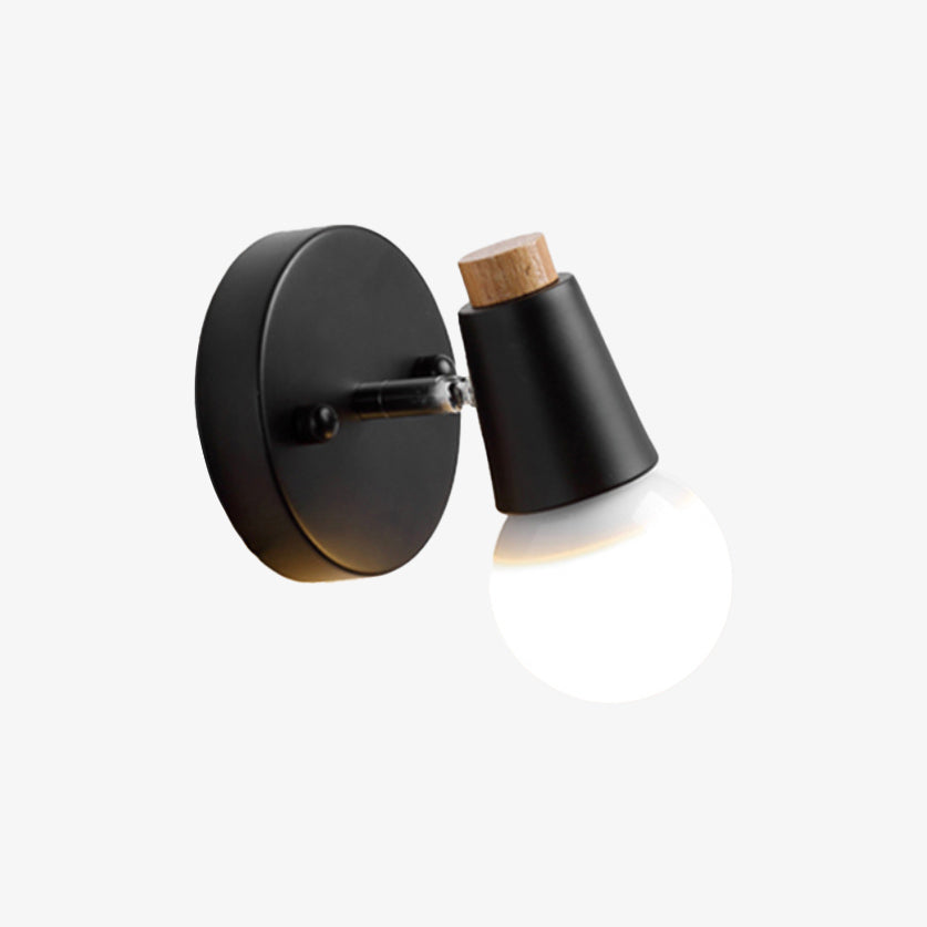 Vägglampa LED i trä och metall med dekorativ hjortdesign