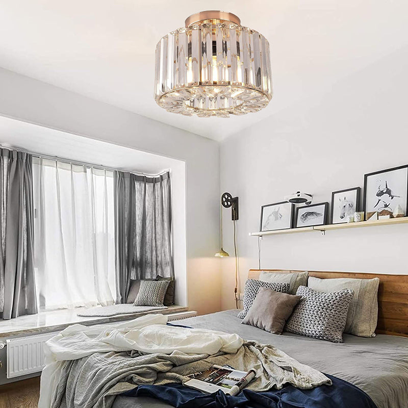 Elegant Kristall Taklampa – Modern Flush Mount Plafond för Inomhusbelysning