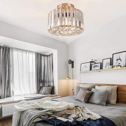 Elegant Kristall Taklampa – Modern Flush Mount Plafond för Inomhusbelysning