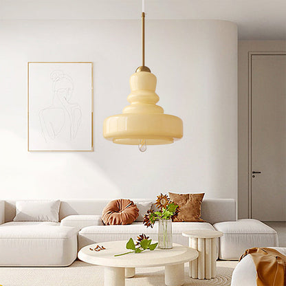 Skulptural pendellampa i glas med modern design för kök matsal och vardagsrum