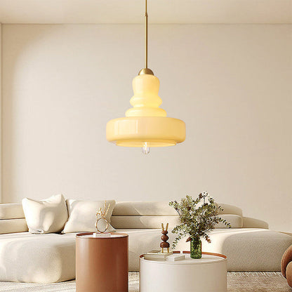 Skulptural pendellampa i glas med modern design för kök matsal och vardagsrum