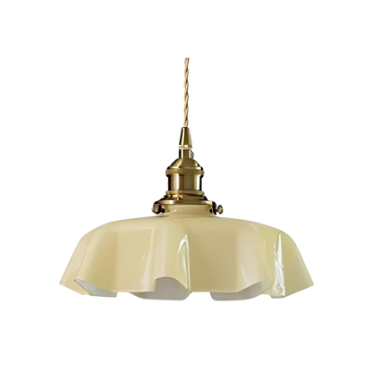 Retro pendellampa i glas och mässing med klassisk design för kök och matsal