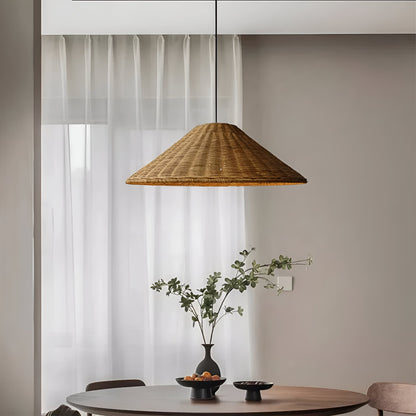 Handgjord rottinglampa i boho och japandi stil för kök vardagsrum matsal