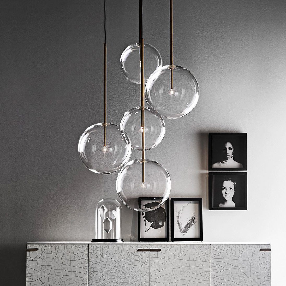Modern glasboll pendellampa LED taklampa för matsal sovrum kök