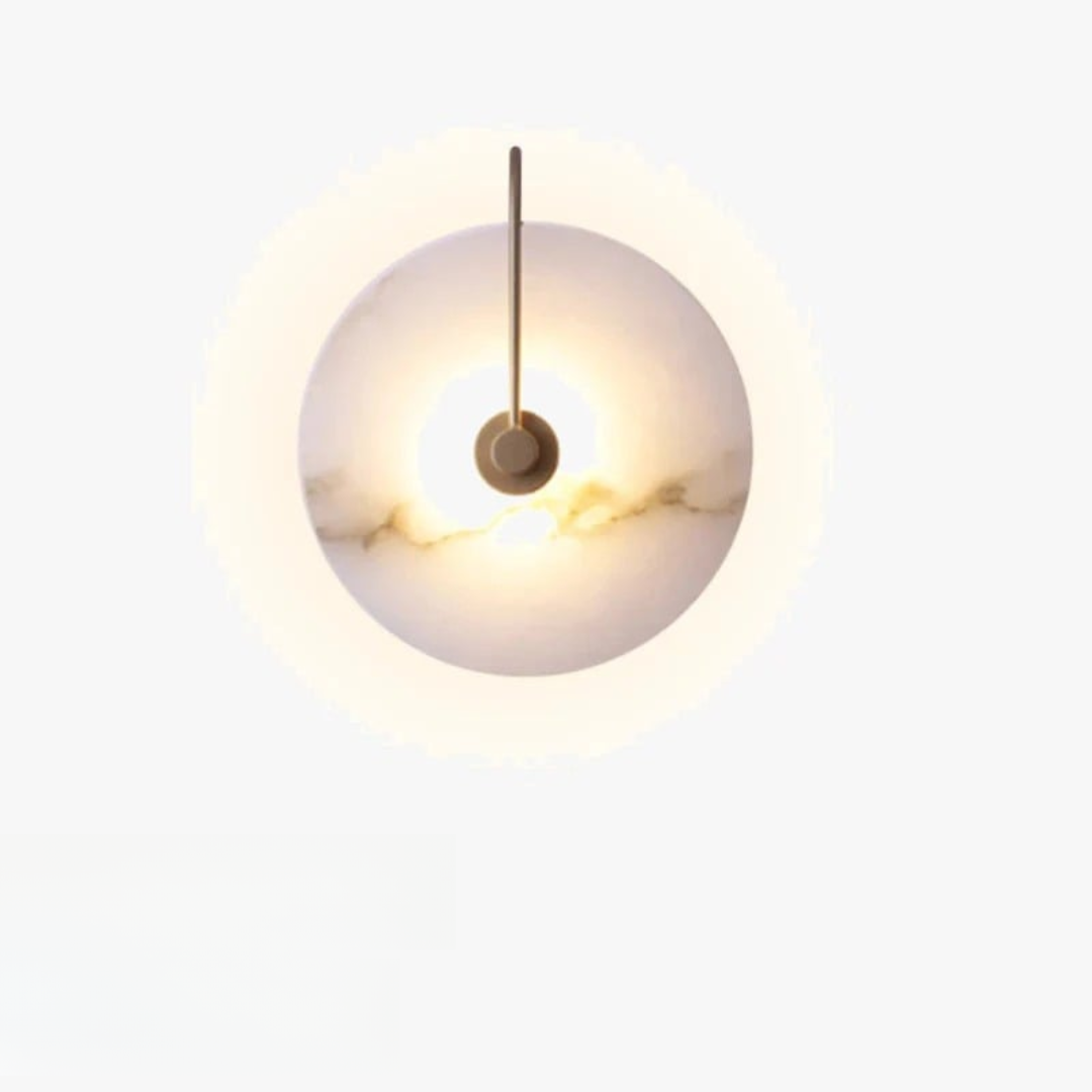 Modern vägglampa i rund design med marmor och guldkoppar LED