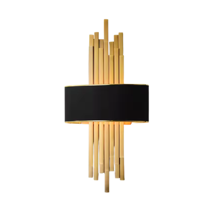 Vägglampa i metall – lyxig design i svart och guld