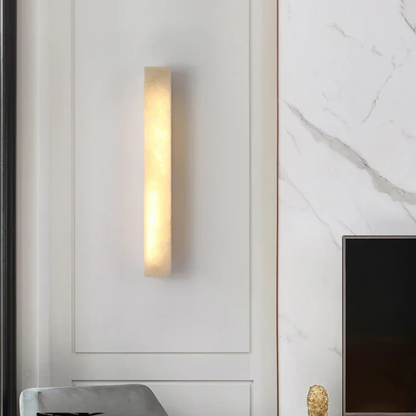 Modern vägglampa i marmor och koppar med justerbart LED-ljus för vardagsrum och hall