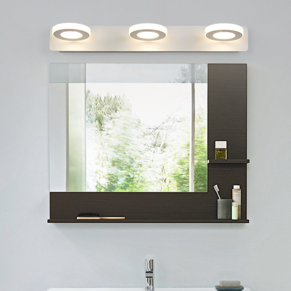 Modern vägglampa i rostfritt stål med LED för badrum och spegelbelysning