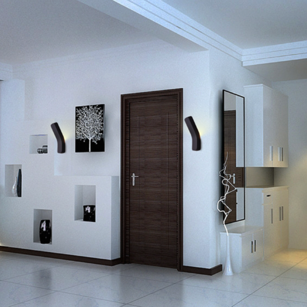 Modern vägglampa i vikt design med integrerad LED för sovrum och vardagsrum