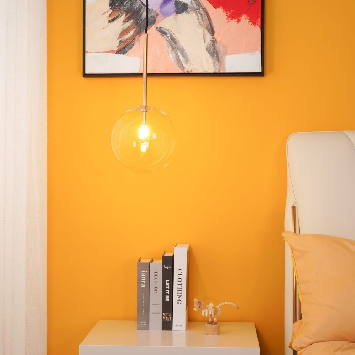 Modern glasboll pendellampa LED taklampa för matsal sovrum kök