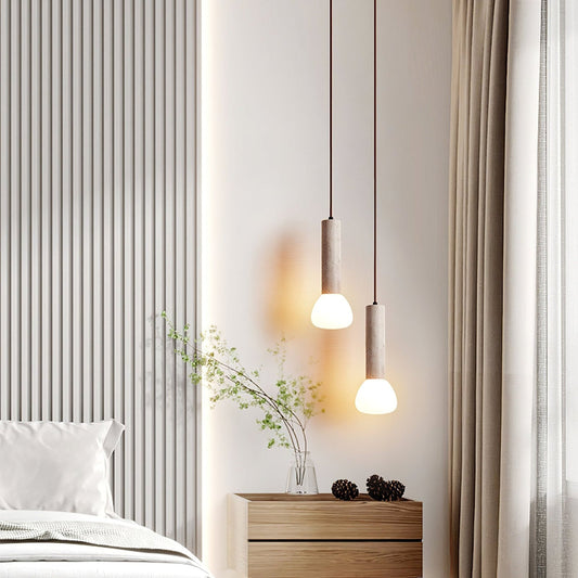 Modern LED pendellampa i sten minimalistisk design