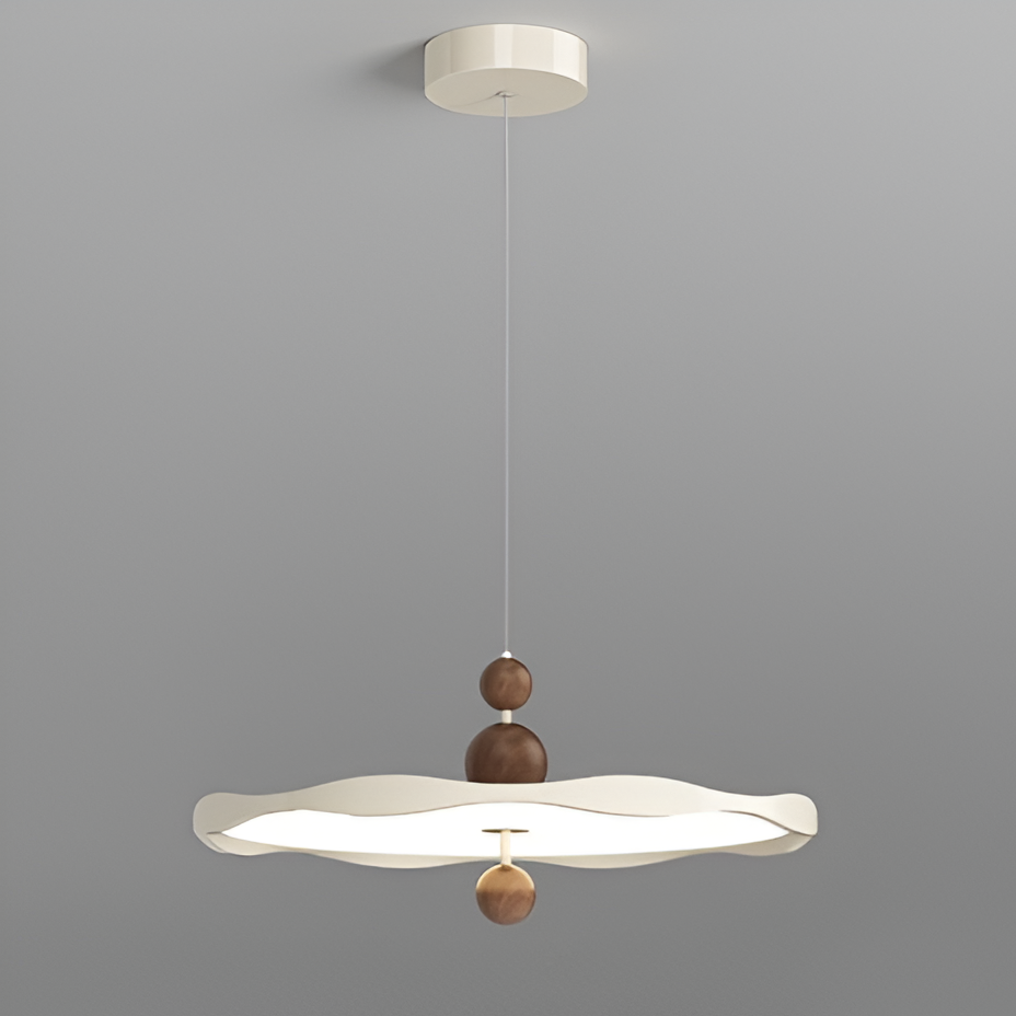 Fransk inspirerad aluminium taklampa med valnötsdetaljer