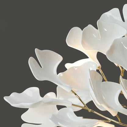 Keramisk taklampa i japandi stil – elegant plafond i vitt och guld för vardagsrum, sovrum och hall