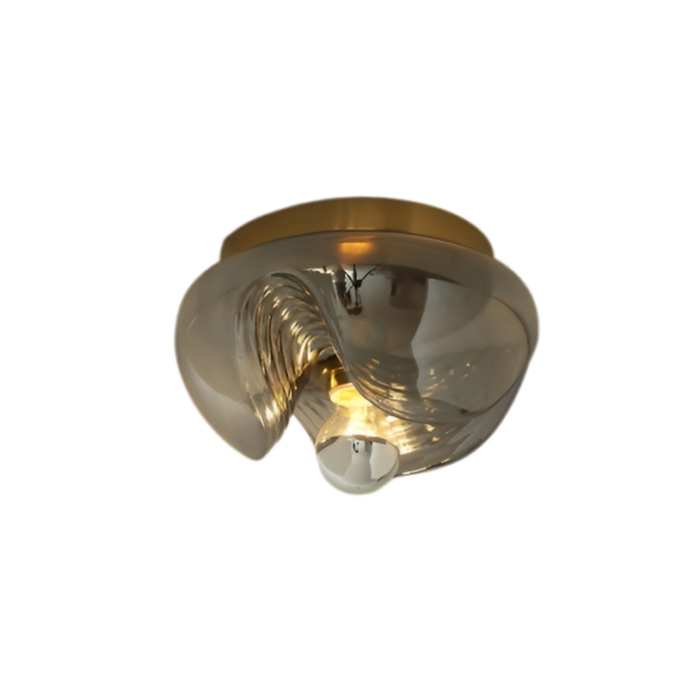 Bauhaus Taklampa i Fransk Vintage Stil – Mässingsfärgad Glasplafond för Kök, Sovrum och Matsal