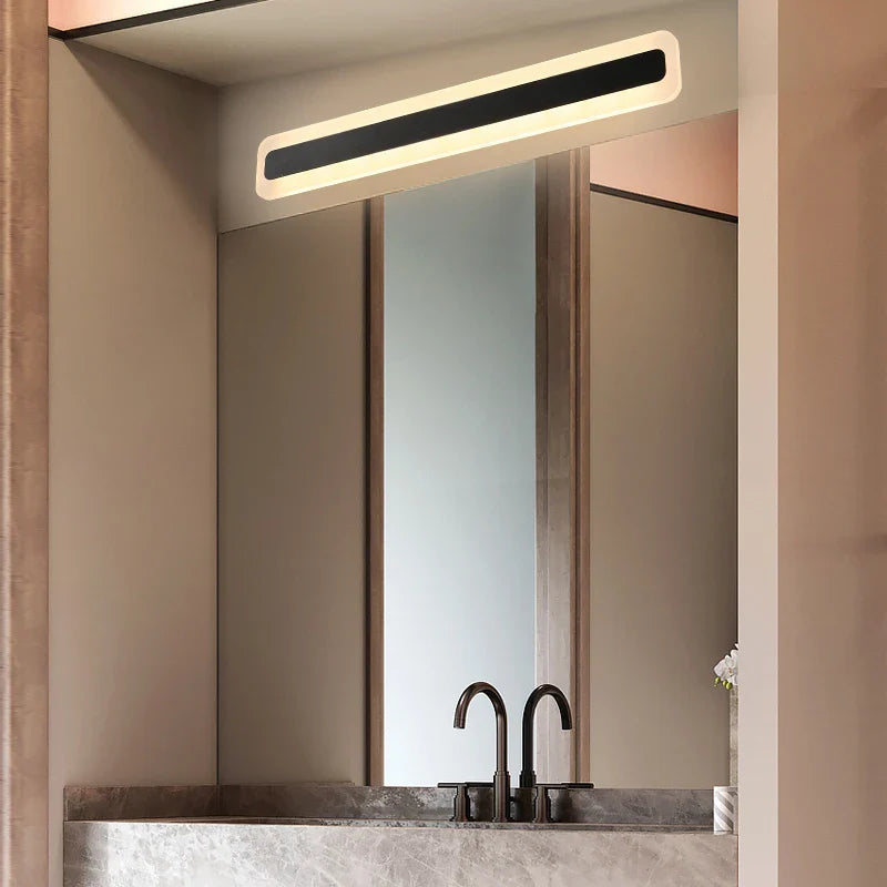 Modern rektangulär LED-vägglampa i akryl för sovrum och badrum