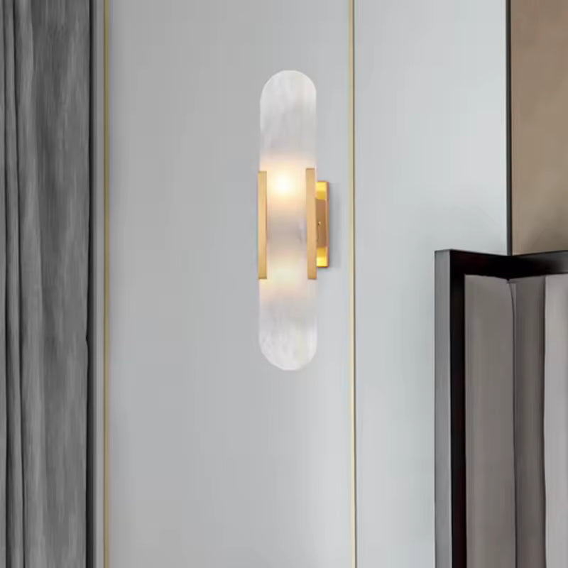 Marbela | Vägglampa i naturmarmor med G4 sockel för sovrum, hall och trappbelysning