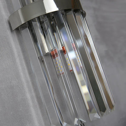 Vägglampa i kristall och guld med dubbel LED-belysning upp och ned