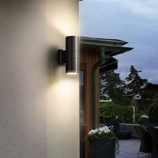 Twinbeam | IP65 dubbelhuvud LED vägglampa cylinderformad med ljus upp och ner