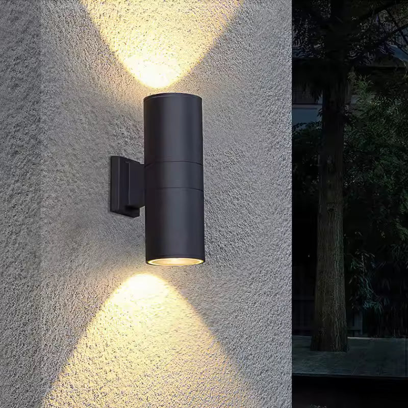 Twinbeam | IP65 dubbelhuvud LED vägglampa cylinderformad med ljus upp och ner