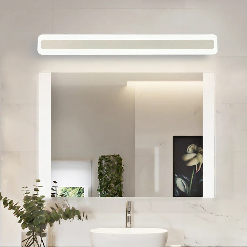 Modern rektangulär LED-vägglampa i akryl för sovrum och badrum