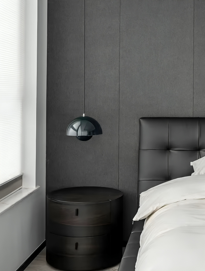 Dansk design taklampa med blomformad halvcirkelskärm och varm LED belysning för kök matsal och vardagsrum