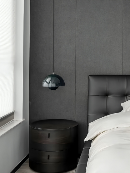 Dansk design taklampa med blomformad halvcirkelskärm och varm LED belysning för kök matsal och vardagsrum