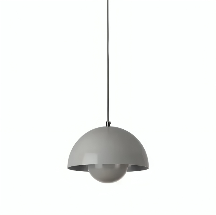 Dansk design taklampa med blomformad halvcirkelskärm och varm LED belysning för kök matsal och vardagsrum