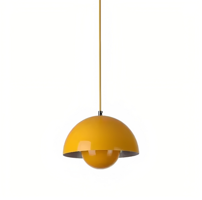 Dansk design taklampa med blomformad halvcirkelskärm och varm LED belysning för kök matsal och vardagsrum