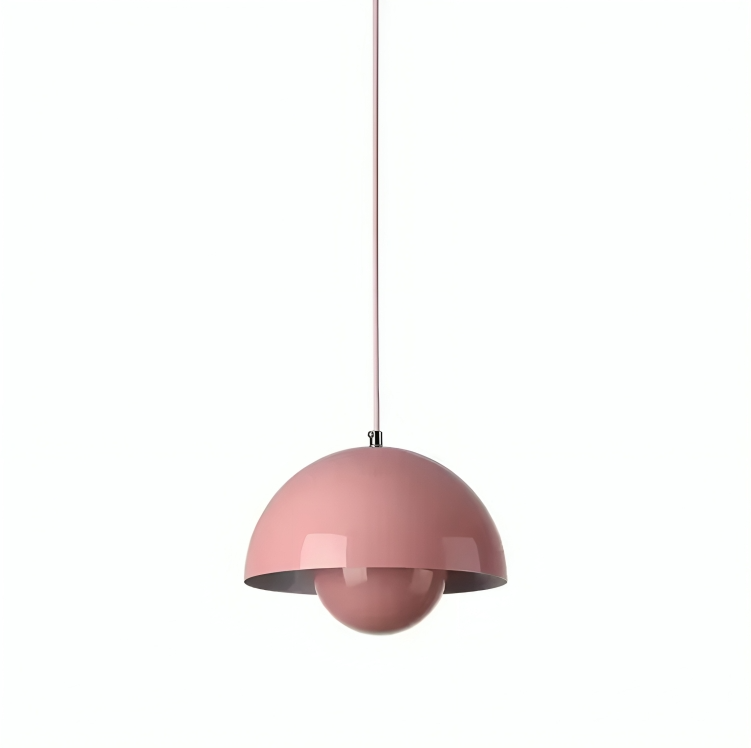 Dansk design taklampa med blomformad halvcirkelskärm och varm LED belysning för kök matsal och vardagsrum