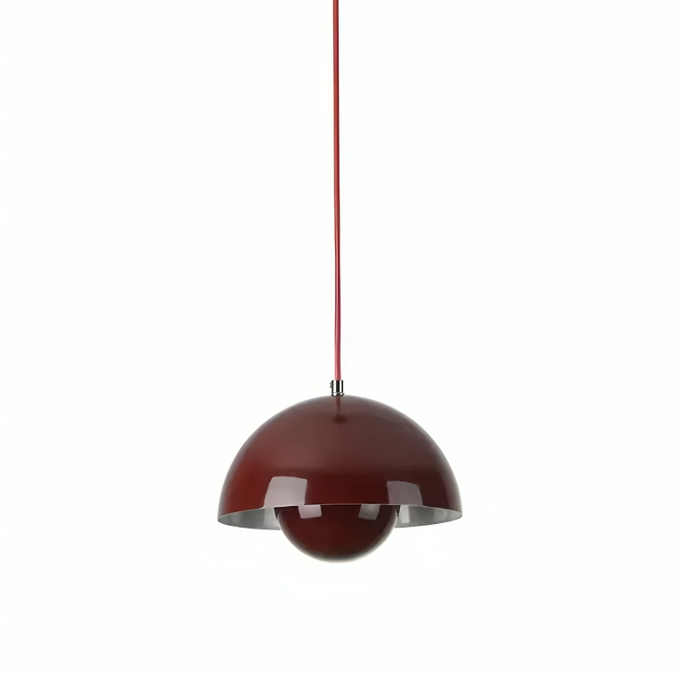 Dansk design taklampa med blomformad halvcirkelskärm och varm LED belysning för kök matsal och vardagsrum