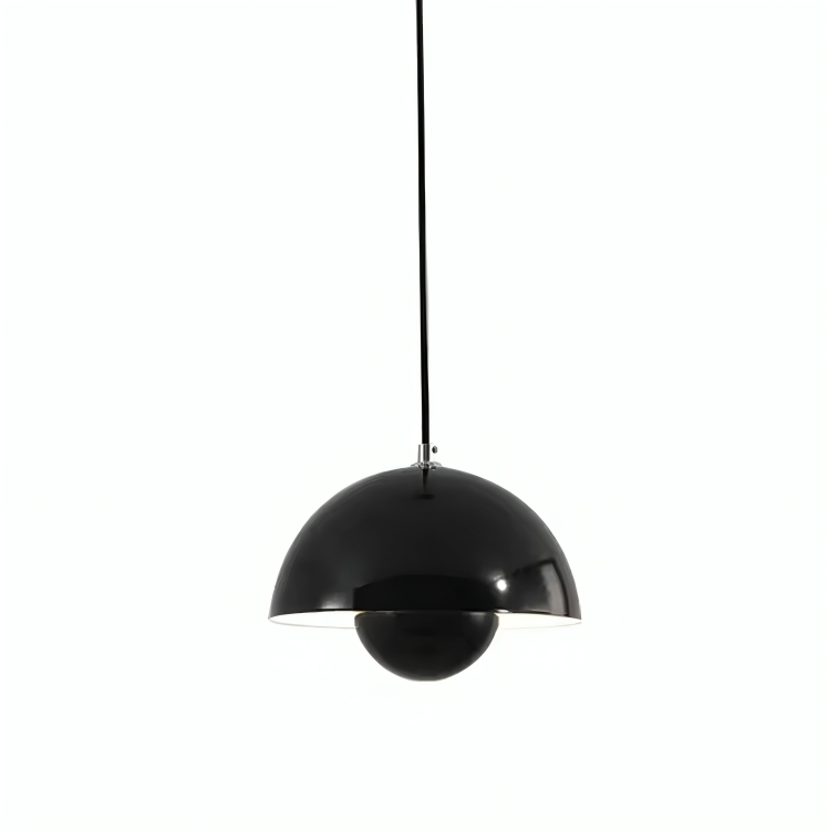 Dansk design taklampa med blomformad halvcirkelskärm och varm LED belysning för kök matsal och vardagsrum