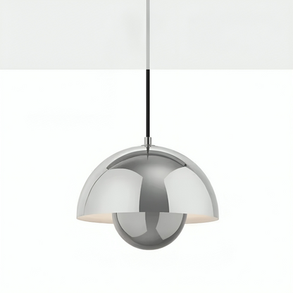 Dansk design taklampa med blomformad halvcirkelskärm och varm LED belysning för kök matsal och vardagsrum