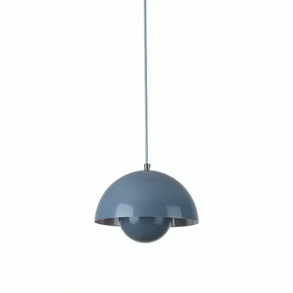Dansk design taklampa med blomformad halvcirkelskärm och varm LED belysning för kök matsal och vardagsrum