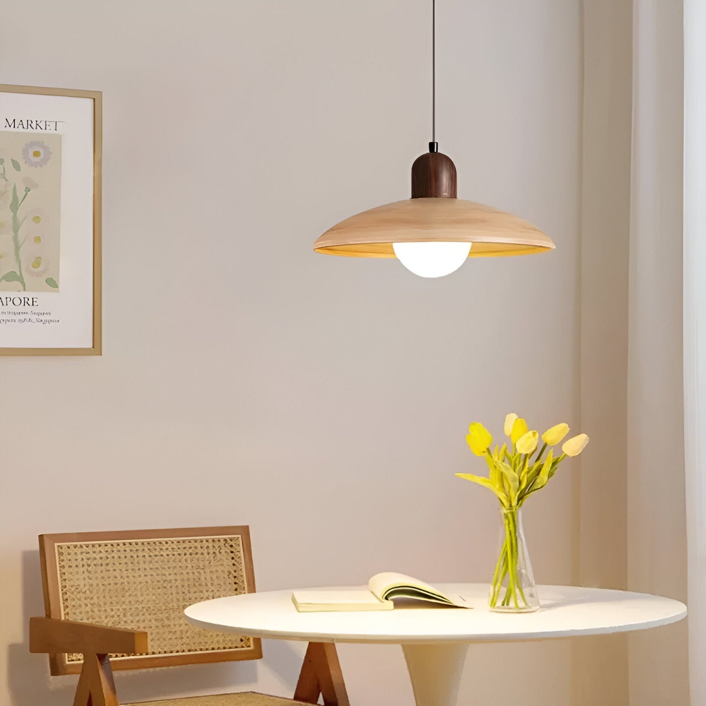 Japansk retro pendellampa i metall med LED för kök matsal vardagsrum bar