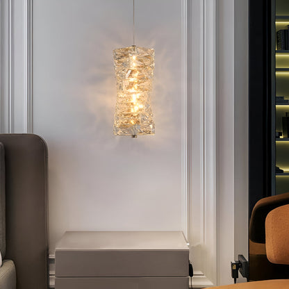 Kristall pendellampa med justerbar höjd och LED-ljus för sovrum hall entré