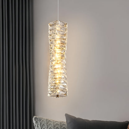 Kristall pendellampa med justerbar höjd och LED-ljus för sovrum hall entré