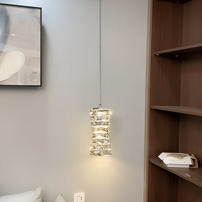 Kristall pendellampa med justerbar höjd och LED-ljus för sovrum hall entré