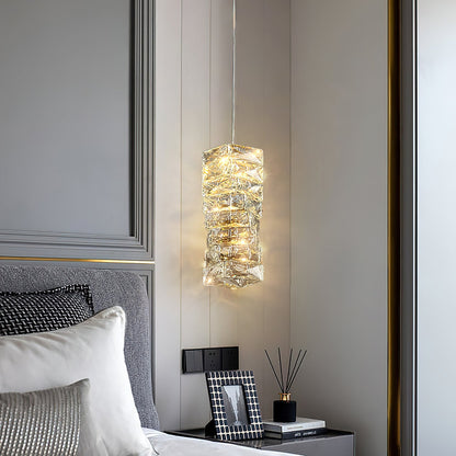 Kristall pendellampa med justerbar höjd och LED-ljus för sovrum hall entré