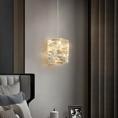 Kristall pendellampa med justerbar höjd och LED-ljus för sovrum hall entré