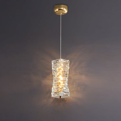 Kristall pendellampa med justerbar höjd och LED-ljus för sovrum hall entré