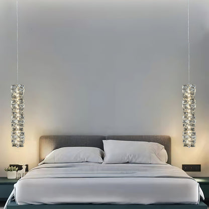 Kristall pendellampa med justerbar höjd och LED-ljus för sovrum hall entré